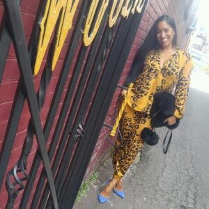 Yellow and Black Leopard Print set